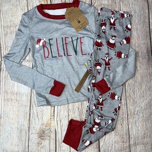 Rae Dunn Family Christmas Pajamas Kids Santa Believe Holiday NEW